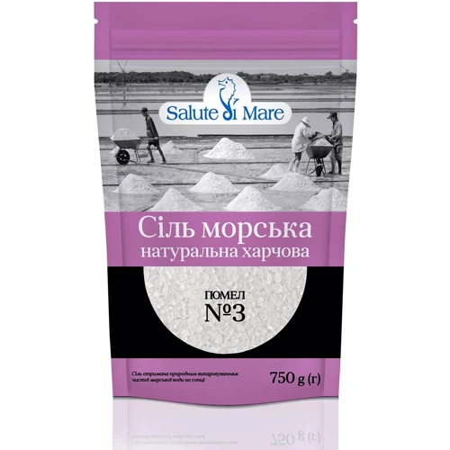 Упаковка Соль морская пищевая Salute di Mare крупная 5х750 г (УП4820106490033)