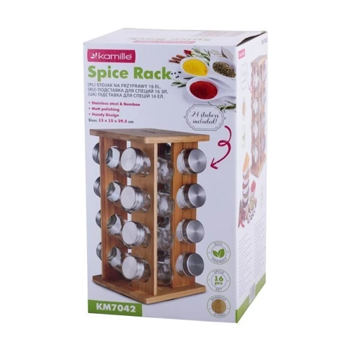 Набор для специй Kamille на подставке 17 шт. (KM-7042)