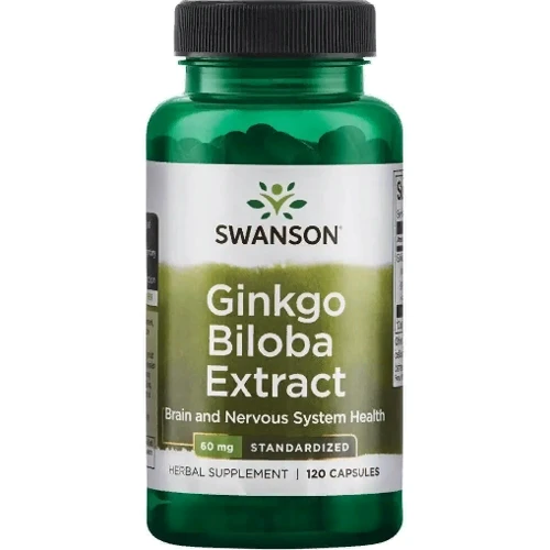 Swanson Ginkgo Biloba Extract 60 mg Гинкго Билоба стандартизированный экстракт 120 капсул