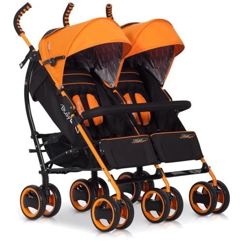 Прогулочная коляска для двойни EASY GO COMFORT DUO orange