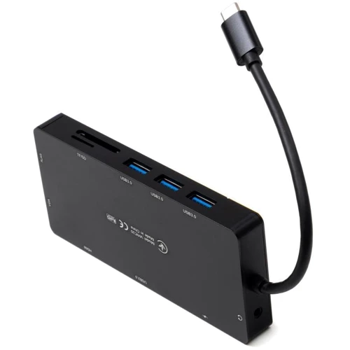 Адаптер Vinga Adapter USB-C to VGA+HDMI+RJ45+3xUSB3.0+USB2.0+SD/TF+PD+mini-jack 3.5 (VHYC10) фото 5