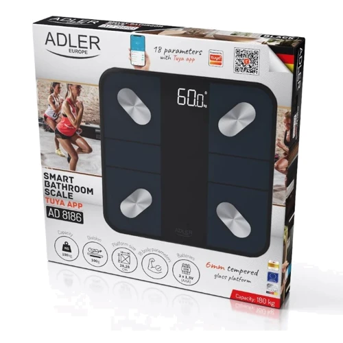 Весы напольные Adler AD 8186 black Smart