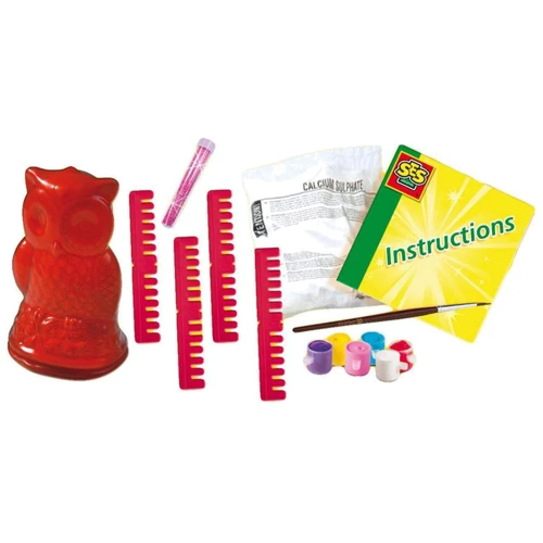 Набор для создания гипсовой фигурки Ses Creative Сова (гипс, формочка, краски, кисточка) (01285S)