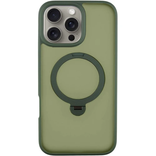 Чехол для iPhone Mobile Case Metal Buttons with MagSafe HQ Ring Green for iPhone 16 Pro Max