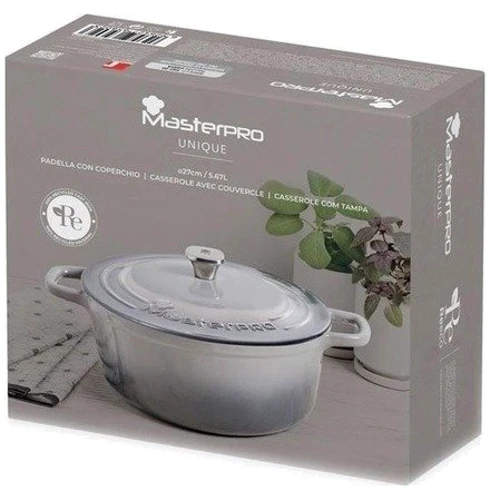 Каструля MasterPro Unique BGMP-3831 чавунна з кришкою 27 см 5.67 л (00000025321): Форма Круглая