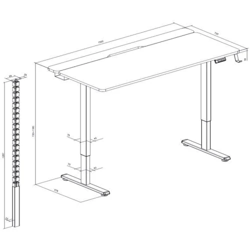 Компьютерный стол с электрорегулировкой высоты OfficePro (ODE1575DW)
