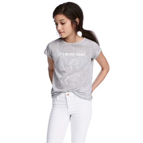 Футболка H & M 7Z5077566 158-164 см світло-сіра: Тип футболки