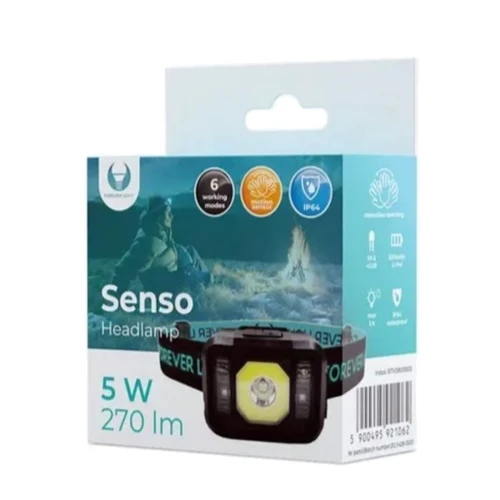 Фонарь туристический Forever Light Senso XP-E 3W + COB 3W with sensor 270lm 1200mAh Li-Pol (5900495921062): Тип Налобный