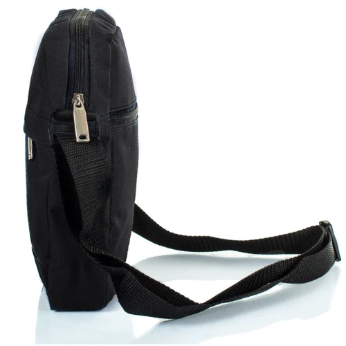 Чоловіча сумка планшет DNK Leather чорна (DNK-Bag-724-1): Фактура Ткана, матова