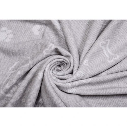 Плед Love You Собаки 140х200 хлопок светло-серый