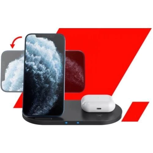 Зарядное устройство Canyon Wireless Charger WS-202 2in1 QI 15W Black (CNS-WCS202B) for iPhone and Apple AirPods: Тип беспроводное