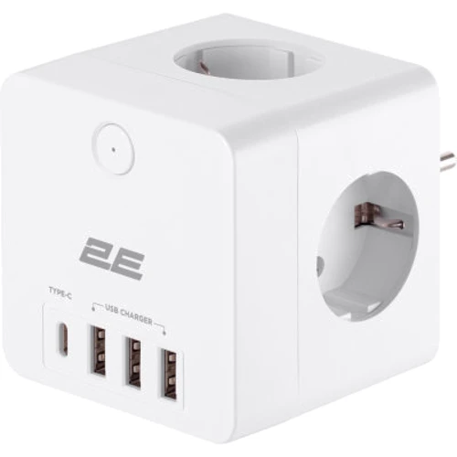 Сетевой фильтр 2E 3*USB-A, 1*USB-C, white (2E-AD431WH)