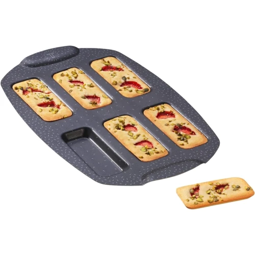 Противень Tefal PerfectBake 6 форм 21х29 см алюміній, коричневий (J5734402): Форма прямоугольная