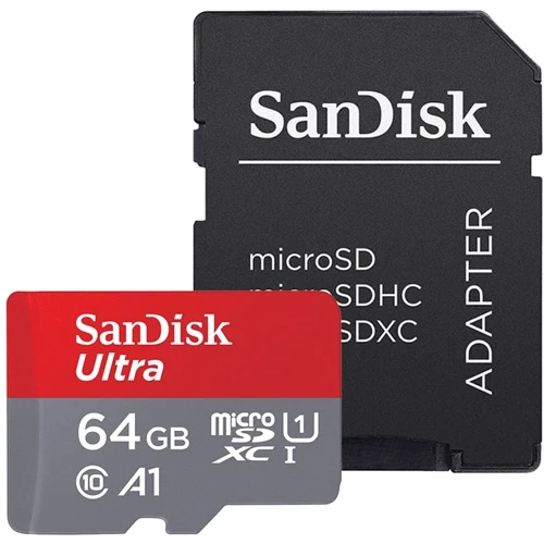 Карта памяти SanDisk 64GB microSDXC Class 10 UHS-I U1 A1 Ultra + adapter (SDSQUAR-064G-GN6MA)