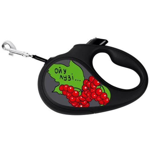 Поводок-рулетка WAUDOG R-leash рисунок Калина S 5 м до 15 кг черный (8124-0228-01)