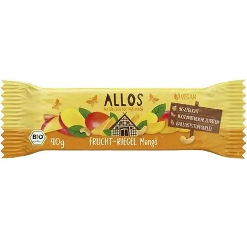 Батончик Allos с манго и кешью фруктовый органический 40 г (4016249068257)