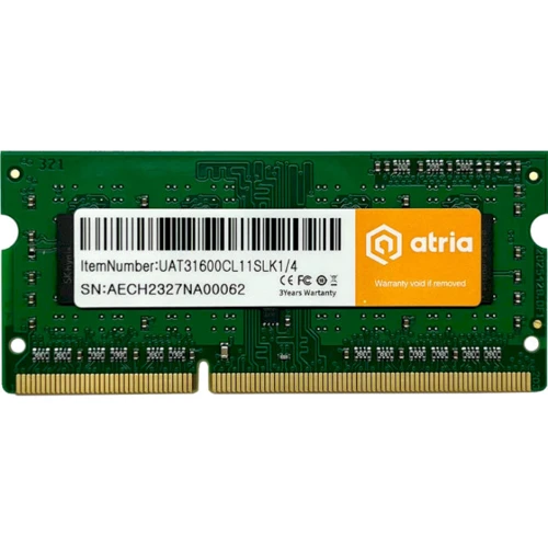 ATRIA 4 GB SO-DIMM DDR3 1600 MHz (UAT31600CL11SLK1/4)