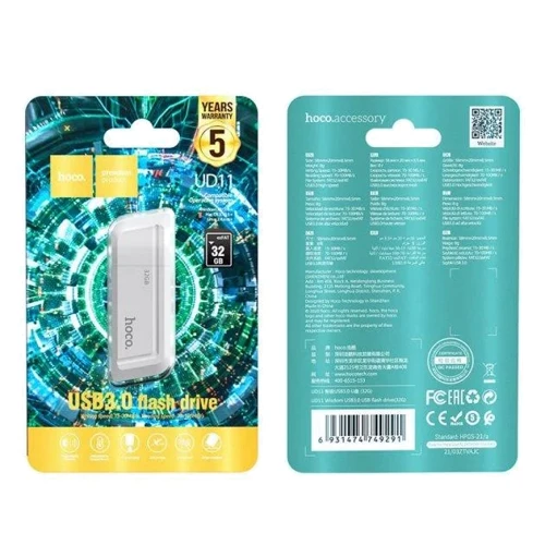 USB-флешка Hoco 32Gb UD11 Wisdom USB 3.0 White: Обсяг пам'яті 32 GB