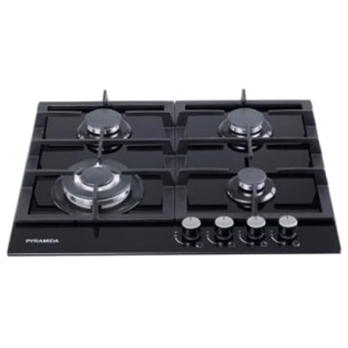 Варочная поверхность газовая Pyramida PFG 647 Black: Рабочая поверхность стекло (закаленное)