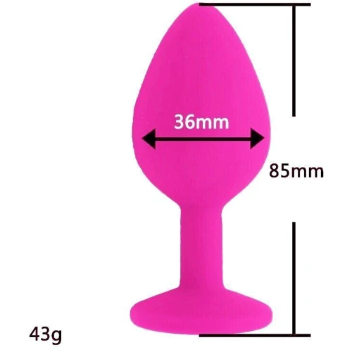 Силіконова анальна пробка з кристалом SKN-KSIL-07M (розмір M)