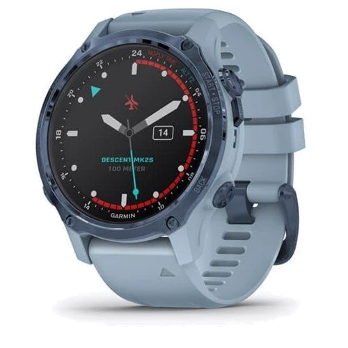 Смарт-часы Garmin Descent Mk2S Mineral Blue with Sea Foam Silicone Band (010-02403-07) фото 10
