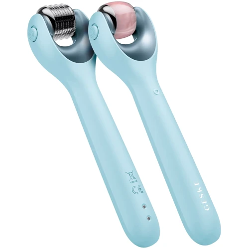 Электронный роллер для лица с микроиглами GESKE MicroNeedle Face Roller 9в1 turquoise фото 3