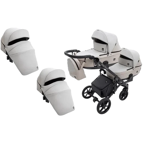 Коляска универсальная для двойни 2 в 1 Bair Kiwi DUO ECO BKD-32/33 бежевый / капучино (681042): Количество блоков 2