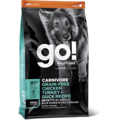 Сухой корм для собак GO! Carnivore Grain Free Chicken, Turkey + Duck Adult Dog Formula - Гоу! с курицей, индейкой и уткой 10 кг (815260005111)