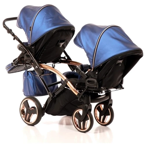 Универсальная коляска для двойни 2 в 1 Junama Fluo line Duo Slim 01, синий (J-Fl-DUOs-01) фото 8