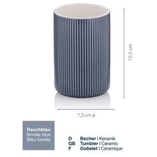 Склянка для зубних щіток KELA Ava димчасто-синій 10.5х7.5 см (24425)