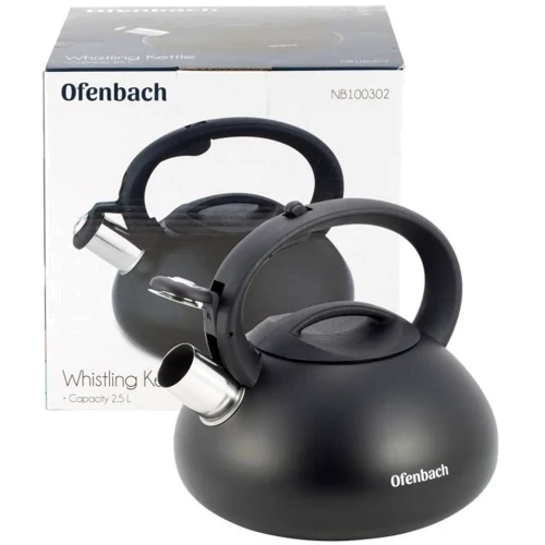 Чайник Ofenbach зі свистком 2.5 л чорний (OF-100302): Обсяг, л 2.5