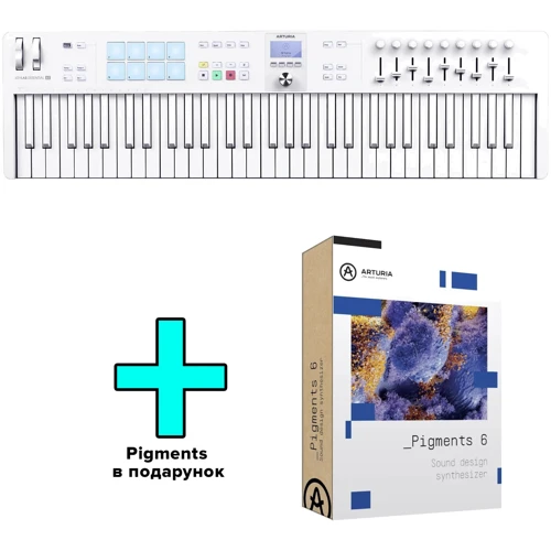MIDI-клавіатура Arturia KeyLab Essential 61 mk3 Alpine White Special Edition + Arturia Pigments
