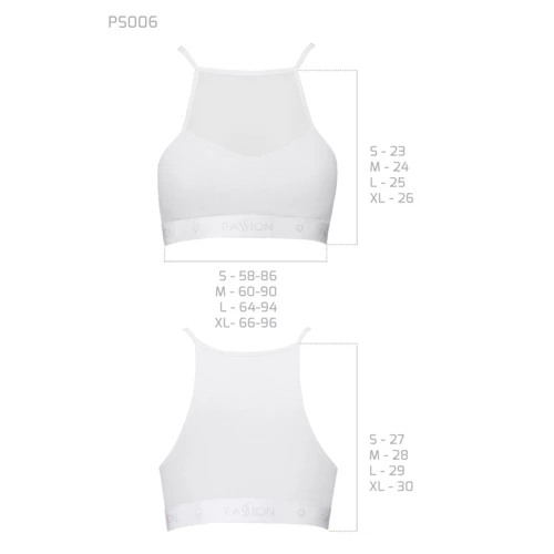 Спортивный топ с прозрачной вставкой Passion PS006 TOP white, size S