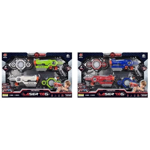 Пистолеты с мишенями: 2 бластера, 2 мишени, свет, звук, вибрация, парогенераторы, ремни (2 вида) (869-24): Производитель Noname