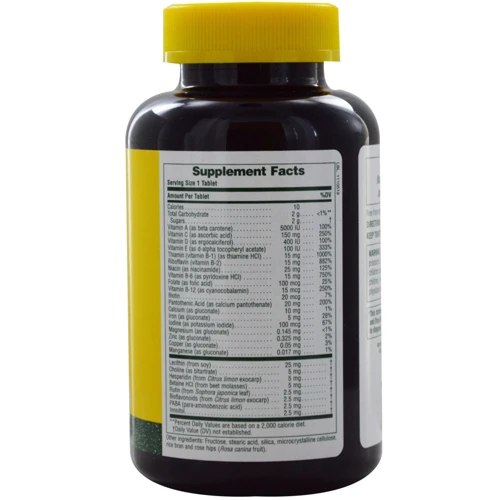 Natures Plus Adult"s Chewable 90 tabs Жевательные мультивитамины для взрослых, вкус ананаса: Тип Мультивитамины
