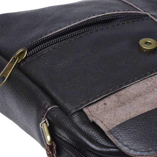 Мужская сумка планшет Borsa Leather коричневая (к1111-brown): Застежка Молния