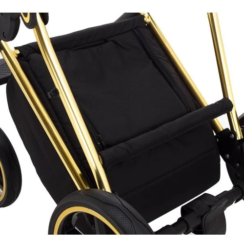 Универсальная коляска 2 в 1 Adamex Porto Special Edition Gold Flowers-1 черная (625663) фото 9