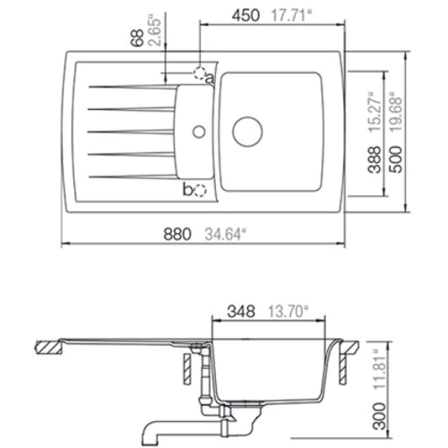 Кухонная мойка SCHOCK LOTUS D100 Stone-88 (54145088): Форма Прямоугольная