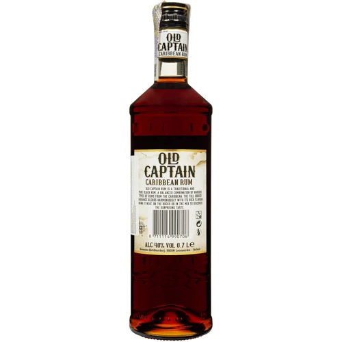 Ром Old Captain Rum Pure black 40% 0.7 л (FSH_8711114990706): Об'єм, л 0.7