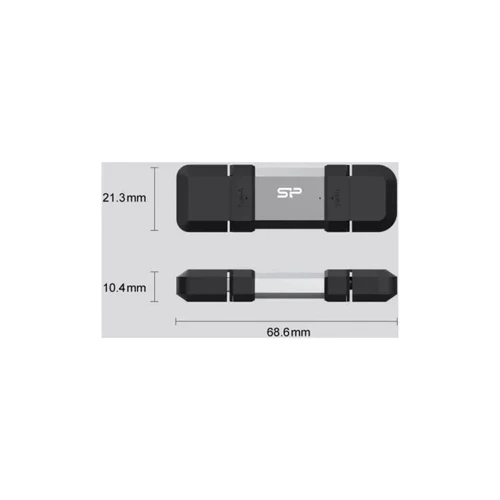 USB-флешка Silicon Power 256GB Mobile C51 USB 3.2+USB-C (SP256GBUC3C51V1S): Максимальная скорость записи, МБ/с 160