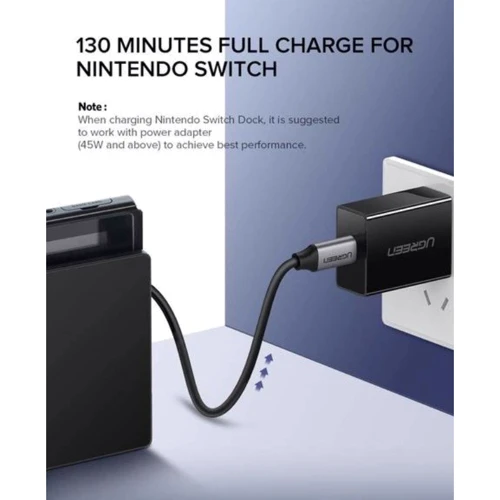 Кабель Ugreen USB-C to USB-C 60W 3A Gen1 5Gbps 1.5m Grey (50751): Тип USB-C - USB-C