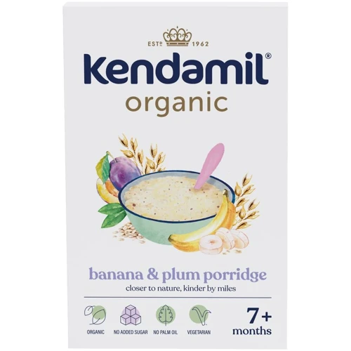 Каша безмолочная Kendamil органическая с бананом и сливой с 7 месяцев 150 г (92000012)