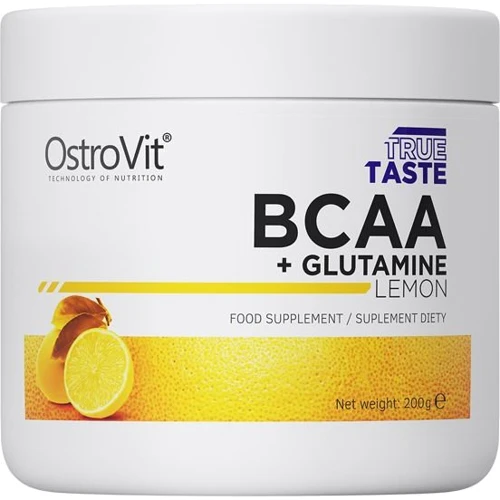 Амінокислота для спорту OstroVit BCAA + Glutamine 200 g/ 20 servings / Lemon