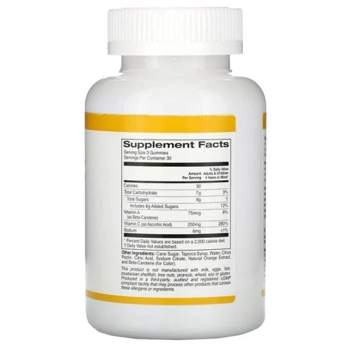 California Gold Nutrition Vitamin C Gummies, Natural Orange Flavor, Gelatin Free, 90 Gummies (CGN-01092): Тип вітамін C