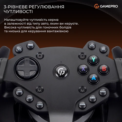 Ігрове кермо GamePro RW575PM з педалями та коробкою передач XBOX ONE/PS4/PS3/PC/SWITCH (RW575PM)