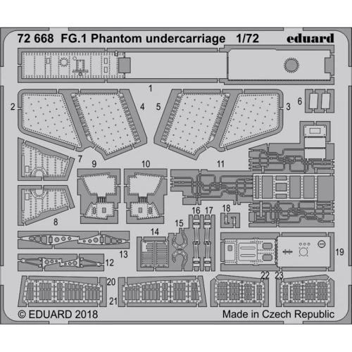 Фототравление Eduard Шасси для самолета FG.1 Phantom Airfix (EDU-72668)