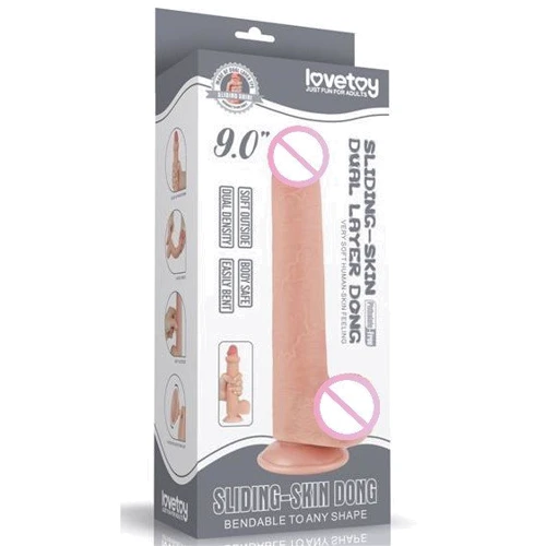 Фаллоимитатор LoveToy Sliding-Skin Dual Layer Dong 9" Flesh