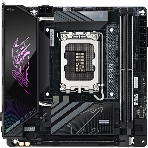 Gigabyte Z890I AORUS ULTRA: Разъемы на задней панели DisplayPort, Thunderbolt, USB 3.2 Gen 1, USB 3.2 Gen 2, Ethernet RJ-45, HDMI