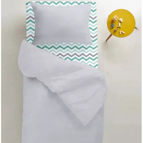 Комплект дитячої постільної білизни Cosas Ranfors Grey Zigzag Mint Grey (4822052061589)