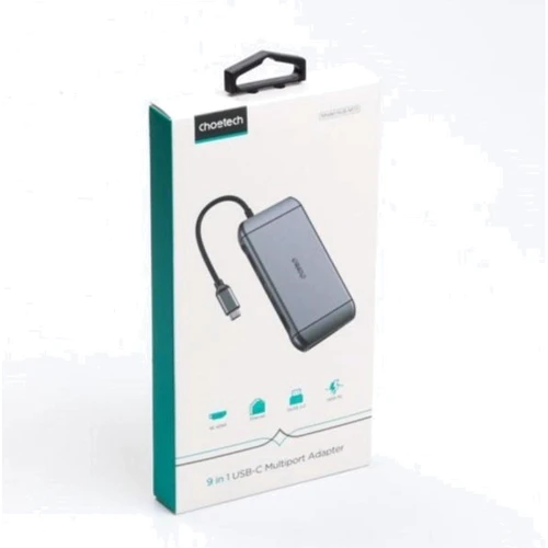 Адаптер Choetech Adapter 9-in-1 USB-C to USB-C+3xUSB+HDMI+SD+RJ45+VGA Gray (HUB-M15) фото 8
